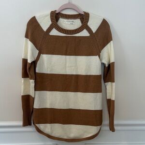 Anthropologie Brown and Cream Knit Sweater